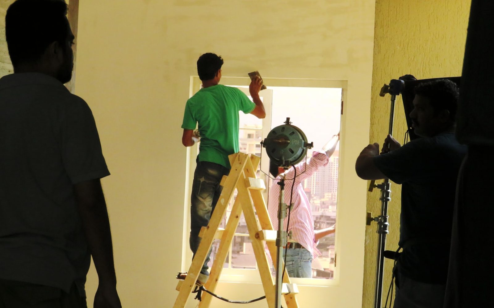 Room during preparation and painting